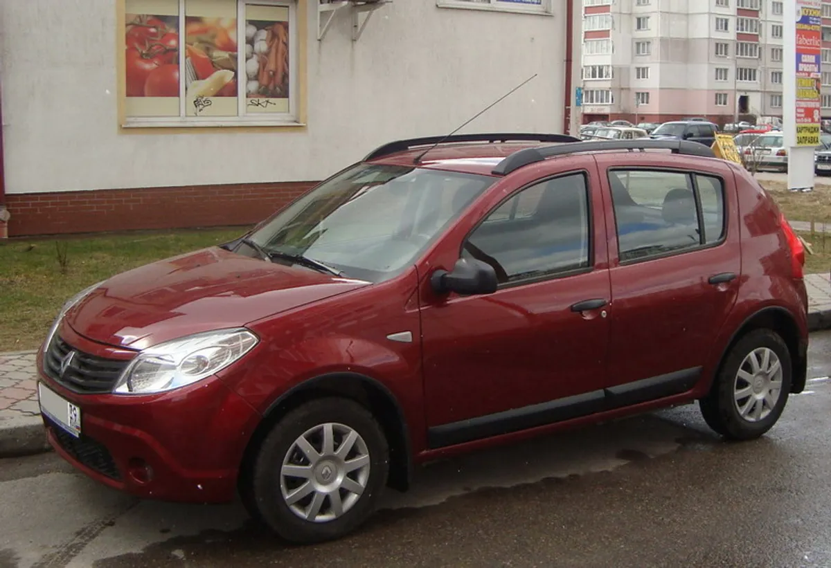 Рейлинги для Renault Sandero 2010-2014 (кроме stepway),  полимер черный 0246-02 в 