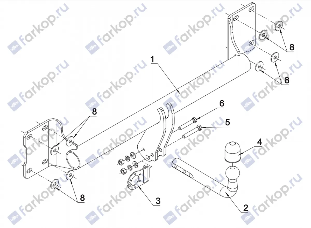 Фаркоп Auto-Hak для BMW X5 (E70) 2007-2013 B 10 в 