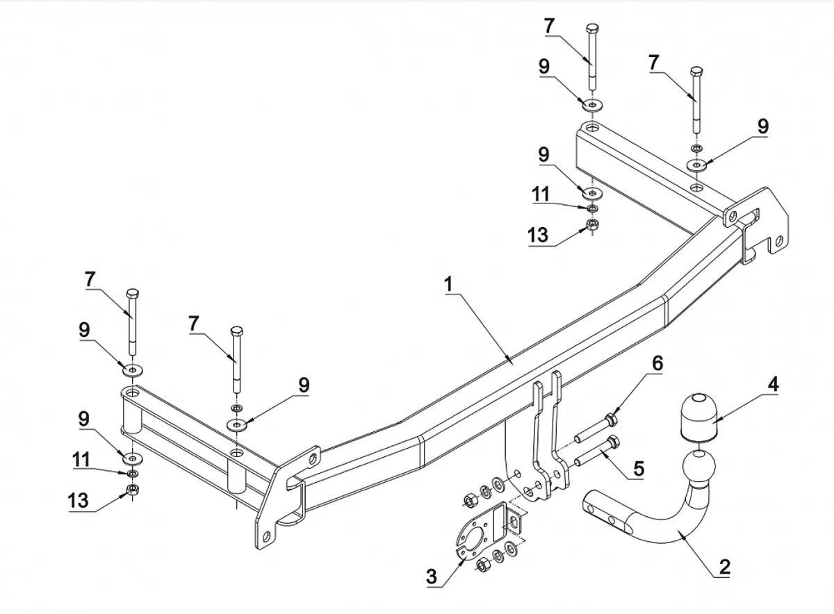 Фаркоп Auto-Hak для Audi A4 1994-2000 A 08 в 