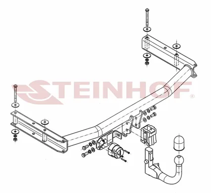 Фаркоп Steinhof для Audi A4 (седан, универсал, Quattro) 2004-2007 A-085 в 