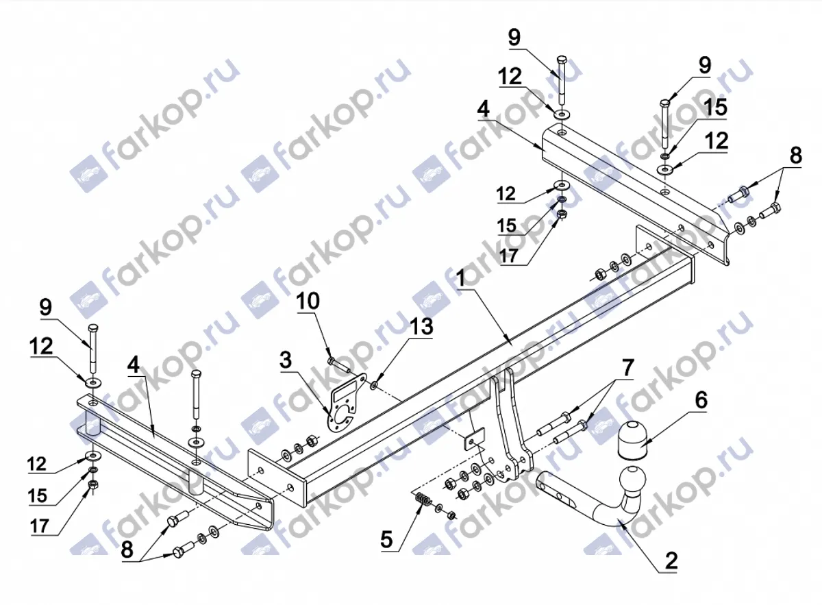 Фаркоп Auto-Hak для Audi A6 allroad 2006-2012 A 28 в 