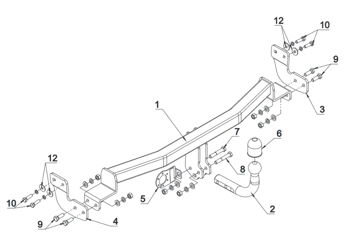 Фаркоп Auto-Hak для Citroen C2 2003-2010 P 42 в 