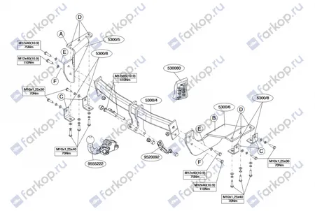 Фаркоп Brink для Citroen C-Crosser 2007-2013 530000 в 