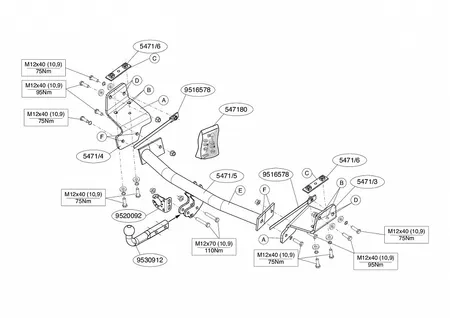 Фаркоп Brink для Fiat Freemont 2011-2016 547100 в 