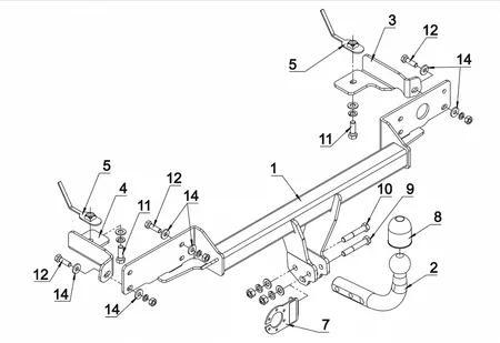 Фаркоп Auto-Hak для Fiat Panda 2003-2012 R 34 в 