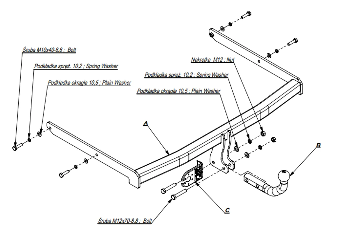 Фаркоп Imiola для Ford Fusion 2002-2012 E.034 в 