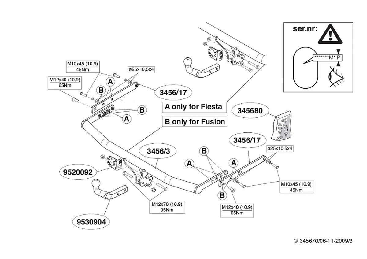 Фаркоп Brink для Ford Fusion 2002-2012 345600 в 