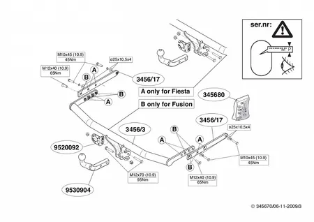 Фаркоп Brink для Ford Fusion 2002-2012 345600 в 