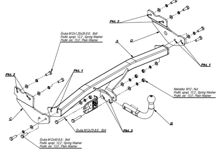 Фаркоп Imiola для Hyundai Getz (3,5 дв.хетчбек) 2005-2011 J.031 в 