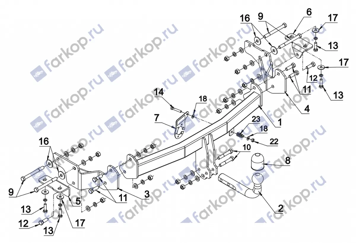 Фаркоп Auto-Hak для Hyundai Santa Fe 2012-2018 J 68 в 