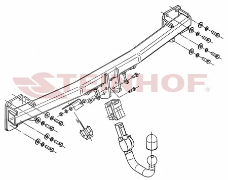 Фаркоп Steinhof для Volkswagen Touareg 2002-2010 A-093 в 