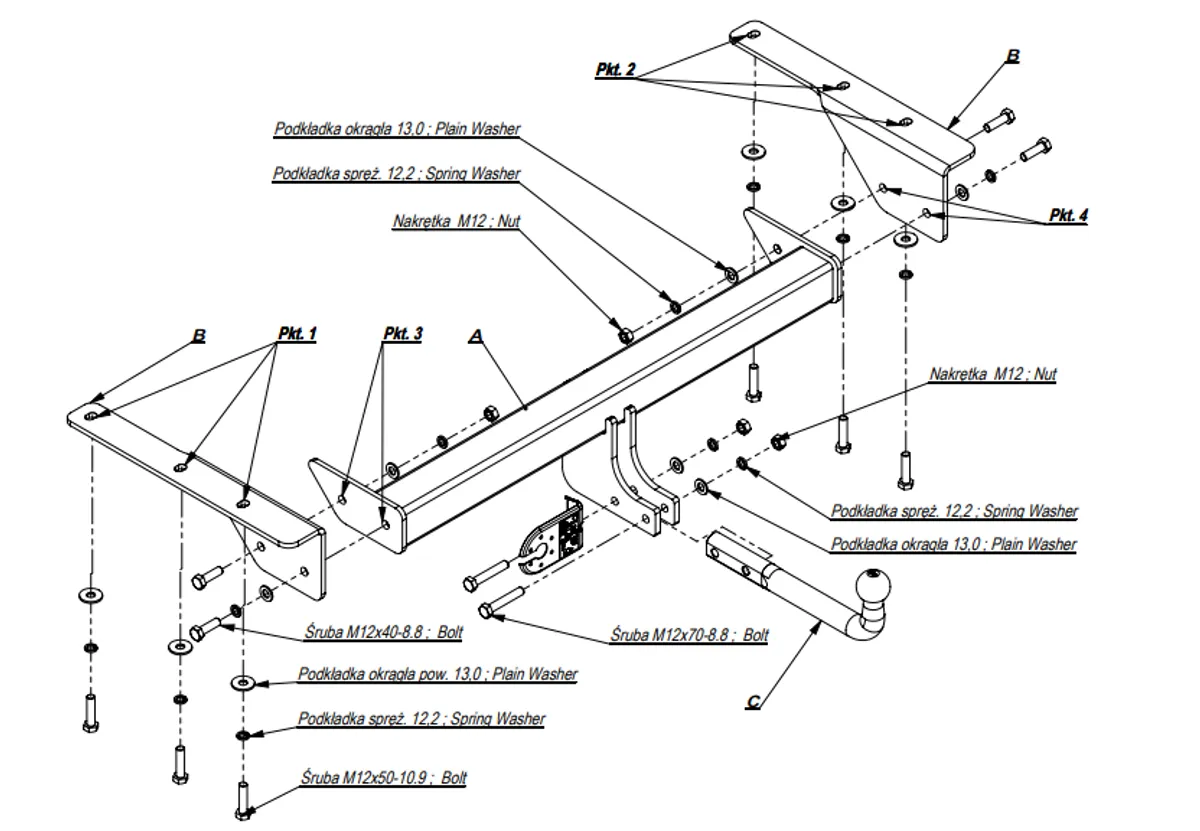 Фаркоп Imiola для Jeep Cherokee 2001-2007 J.026 в 