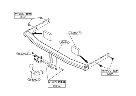 Фаркоп Brink для Volkswagen Touran 2003-2015 356600 в 