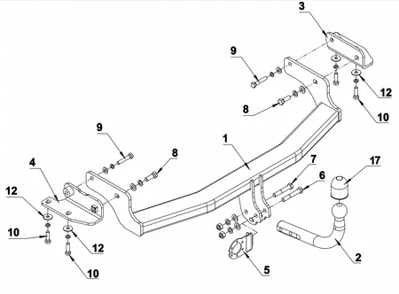 Фаркоп Auto-Hak для Kia Carens 2006-2012 T 54 в 