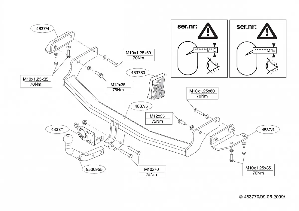 Фаркоп Brink для Kia Carens 2006-2012 483700 в 