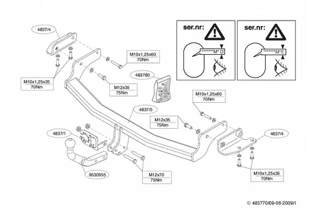 Фаркоп Brink для Kia Carens 2006-2012 483700 в 