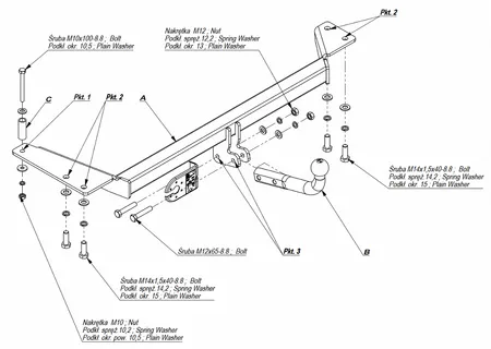 Фаркоп Imiola для Toyota Avensis (лифтбек, седан) 1998-2002 T.001 в 