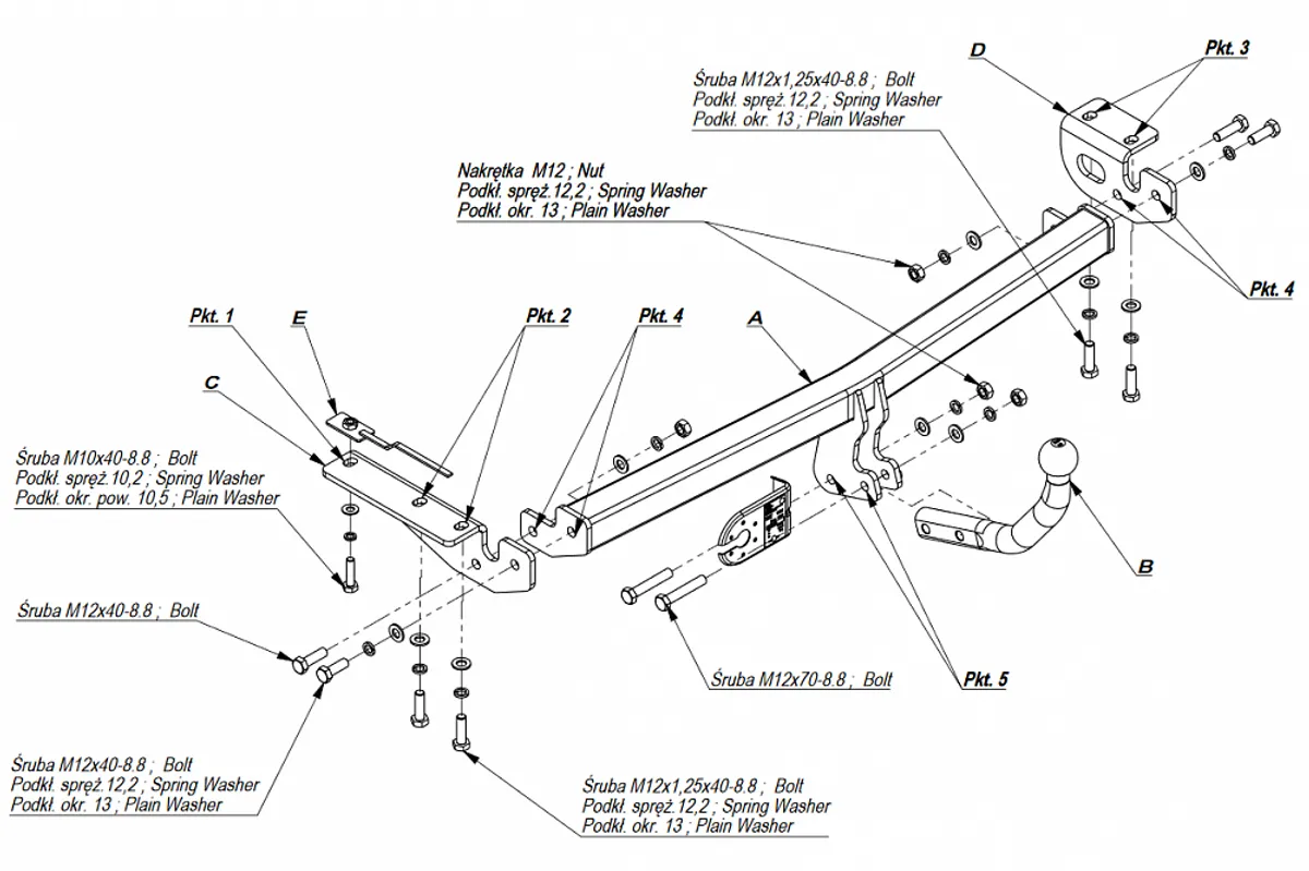 Фаркоп Imiola для Toyota Avensis (лифтбек, седан) 2003-2009 T.023 в 