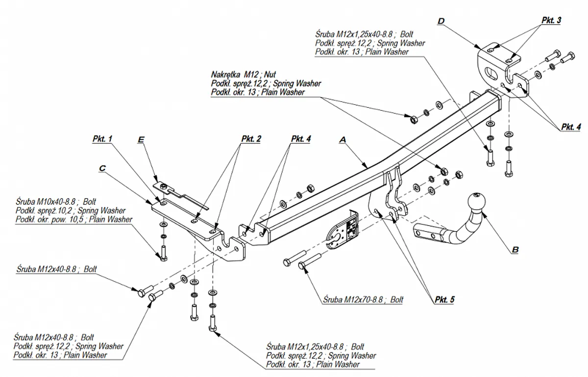 Фаркоп Imiola для Toyota Avensis (универсал) 2003-2009 T.024 в 