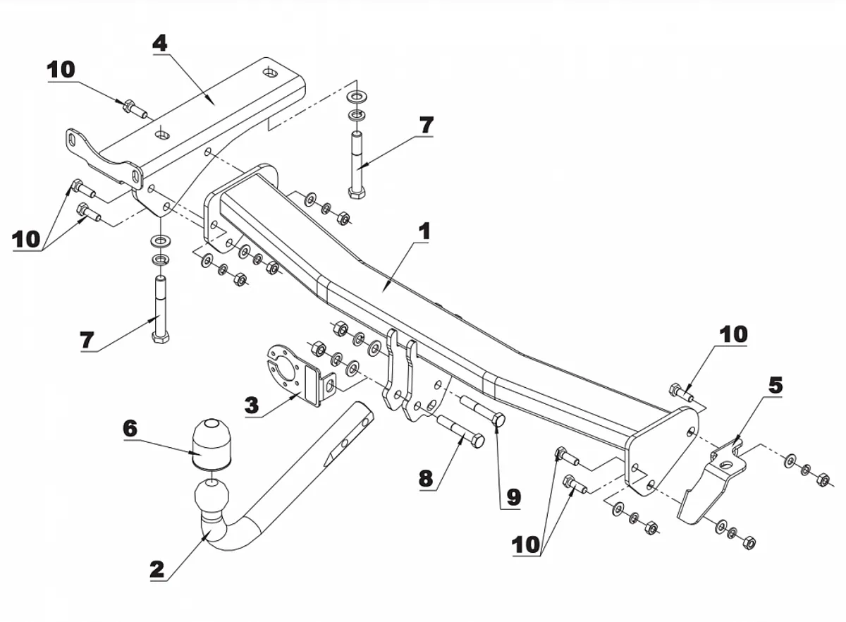 Фаркоп Auto-Hak для Land Rover Freelander 2007-2014 LN 02 в 