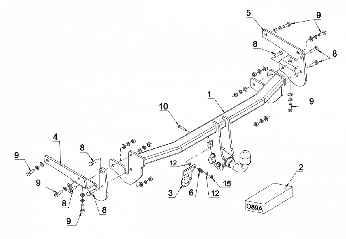 Фаркоп Auto-Hak для Lexus NX 2014-2021 0 89A в 