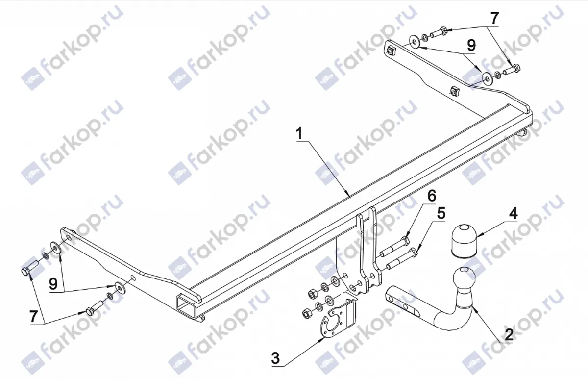 Фаркоп Auto-Hak для Mazda 5 (5дв.) 2008-2010 M 66 в 