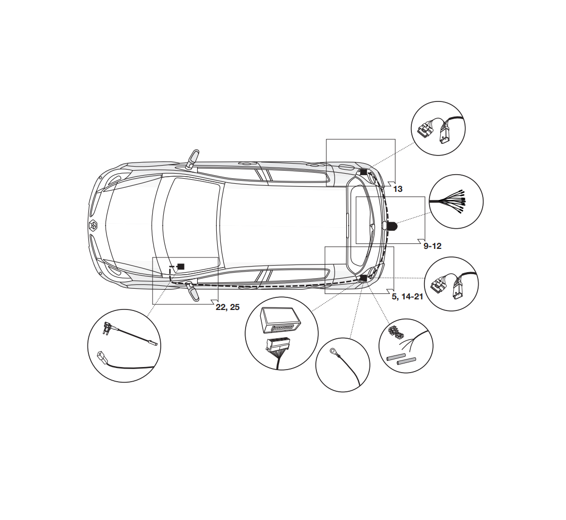 Электрика фаркопа Hak-System (13 pin) для Renault Megane 2008-2016 26180522 в 