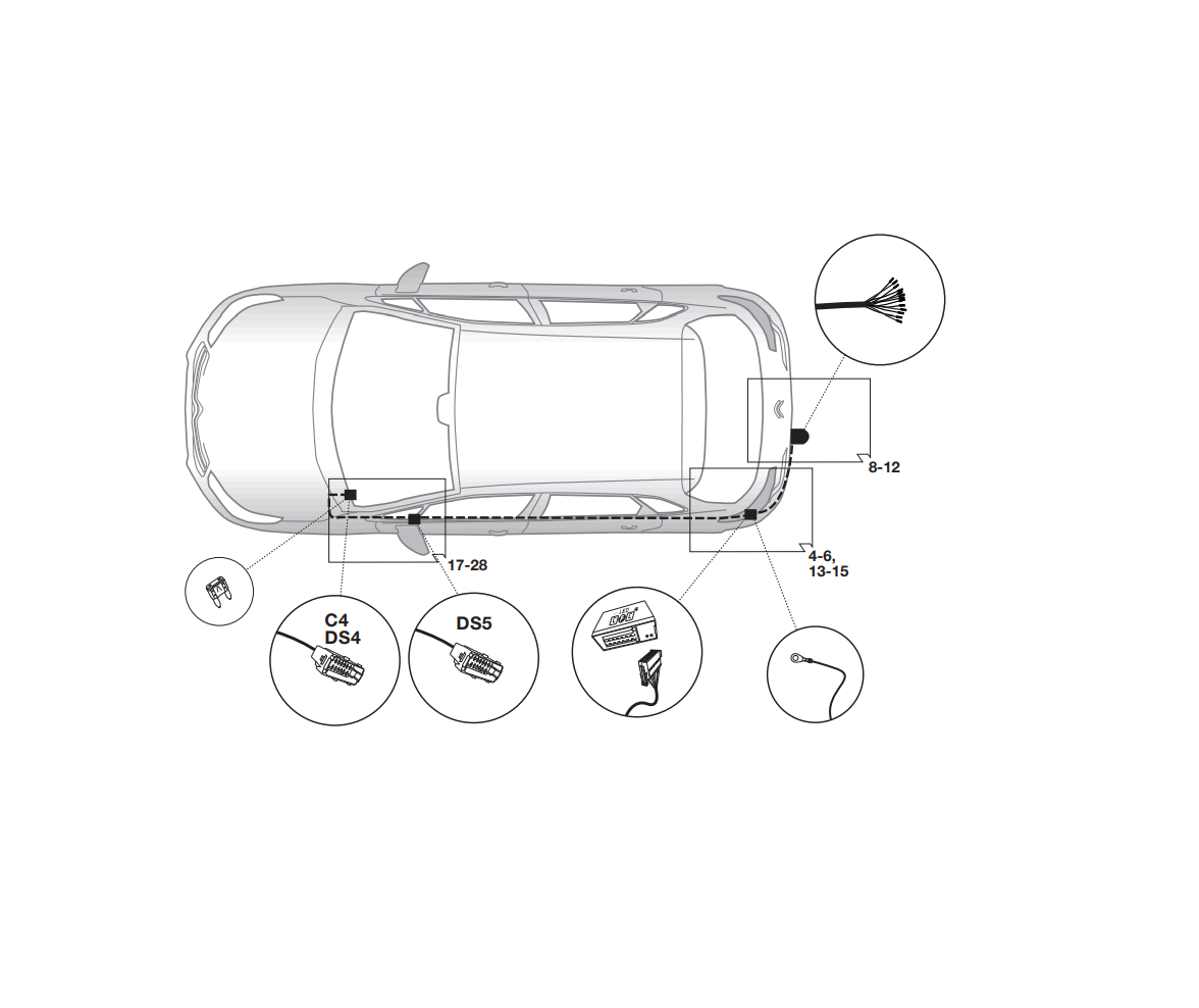 Электрика фаркопа Hak-System (13 pin) для Citroen C4 2010- 21030513 в 