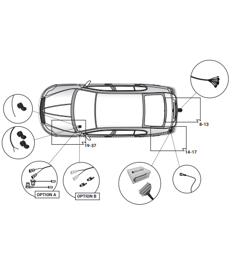 Электрика фаркопа Hak-System (13 pin) для Skoda Octavia 2020- 21500601 в 