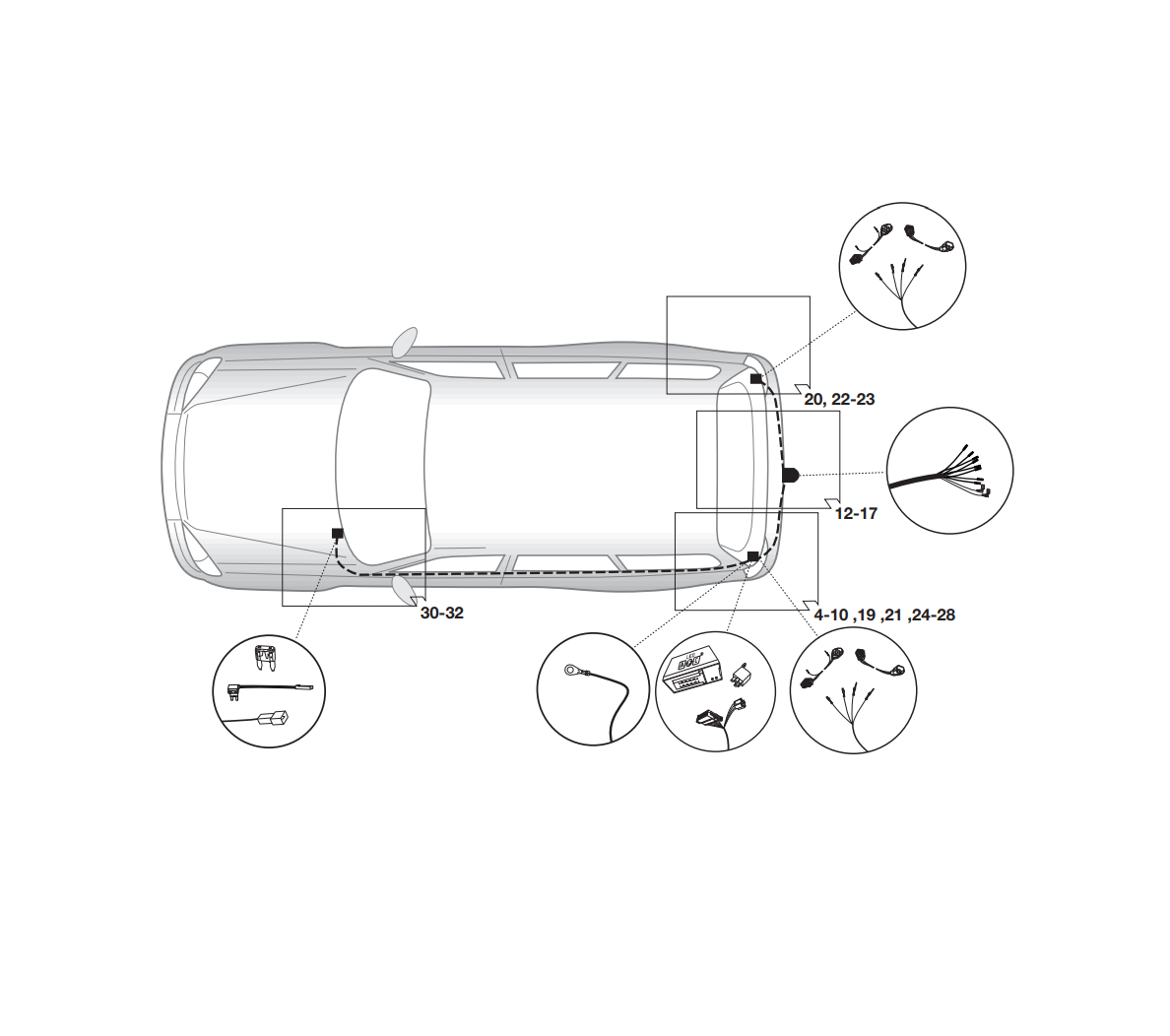 Электрика фаркопа Hak-System (7 pin) для Kia Sorento 2010-2012 12500547 в 