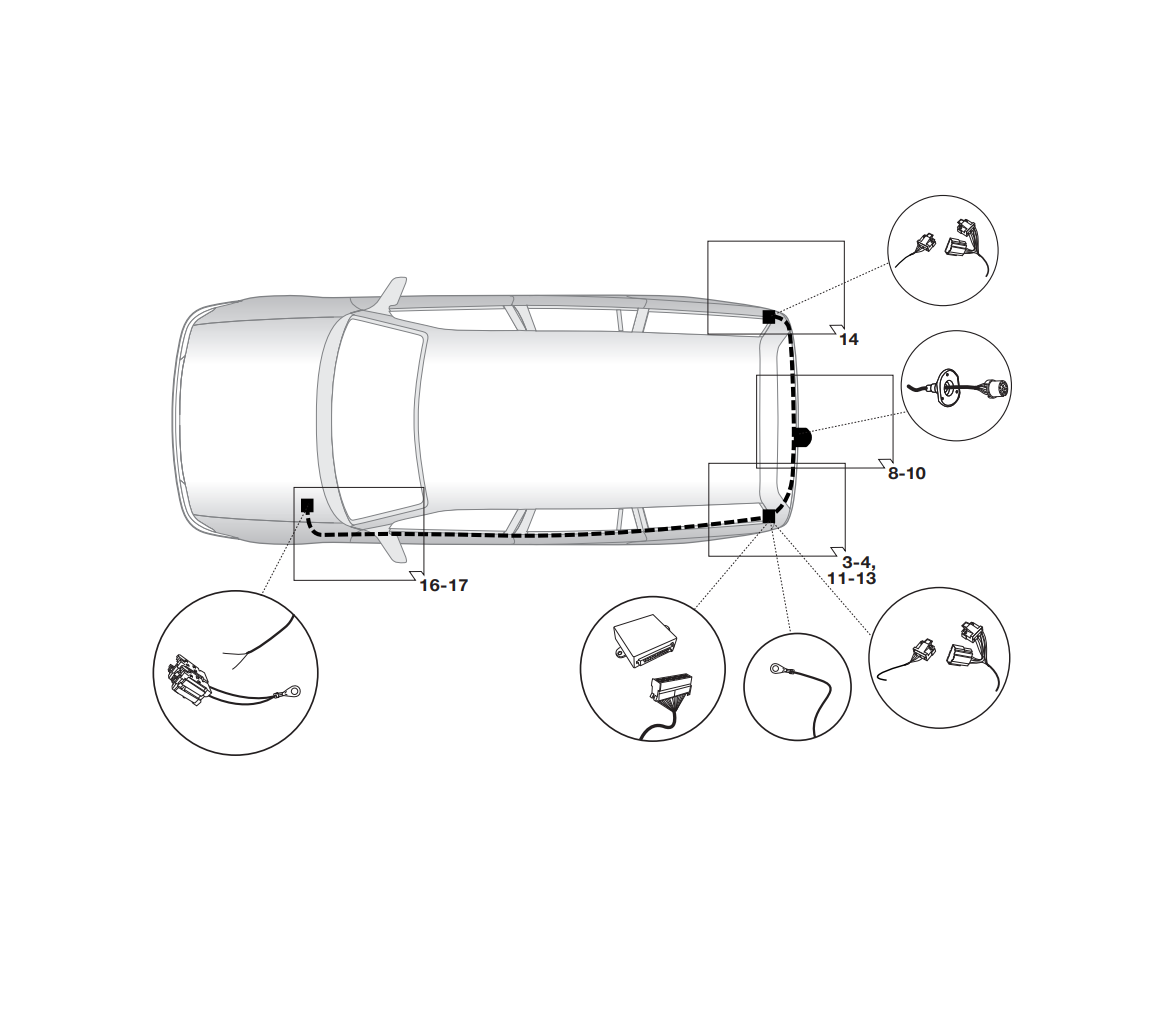 Электрика фаркопа Hak-System (13 pin) для Opel Zafira 2005-2014 21150523 в 