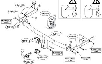 Фаркоп Brink для Mazda 6 (универсал) 2008-2012 Арт. 499400 499400 в 