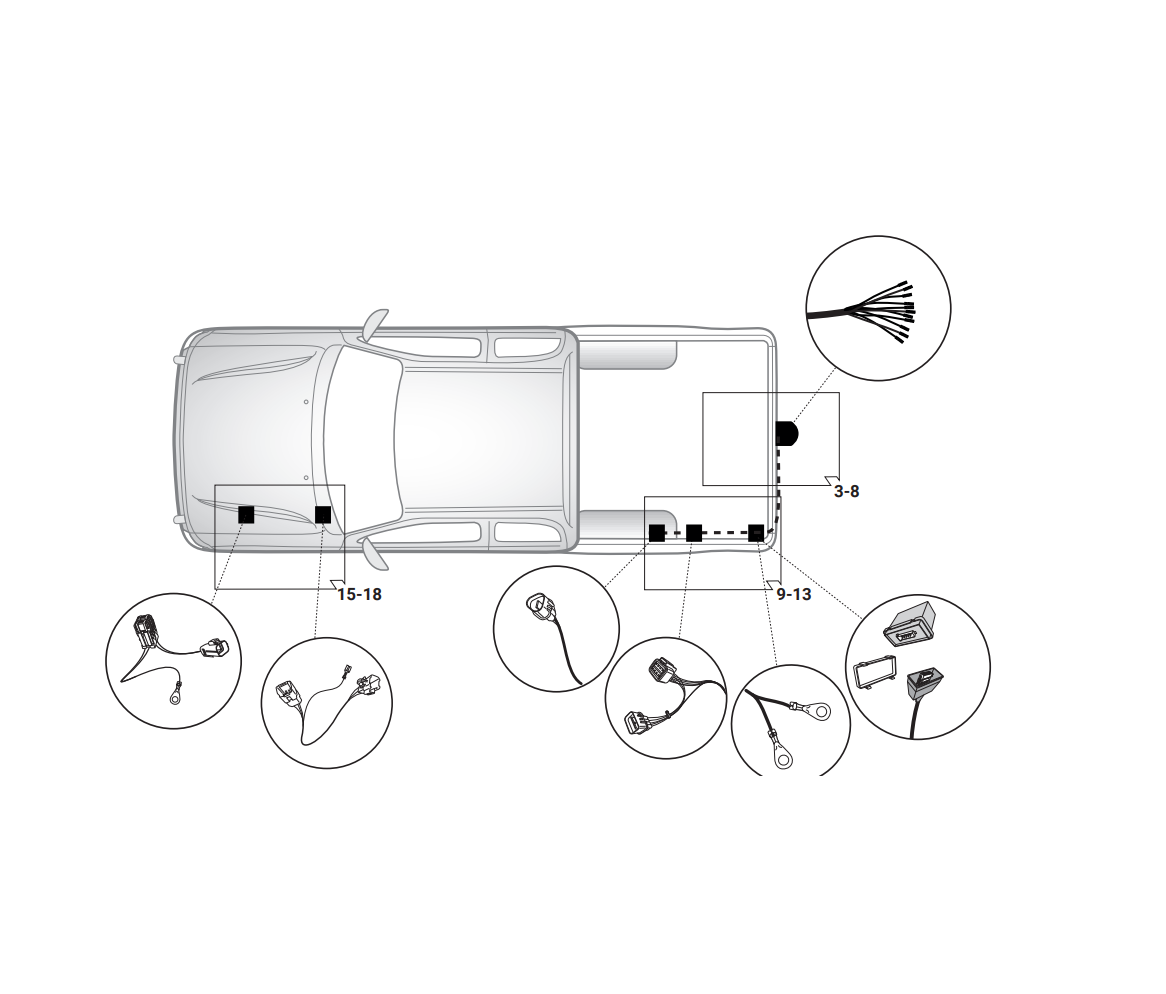 Электрика фаркопа Hak-System (13 pin) для Fiat Fullback 2016- 21500625 в 