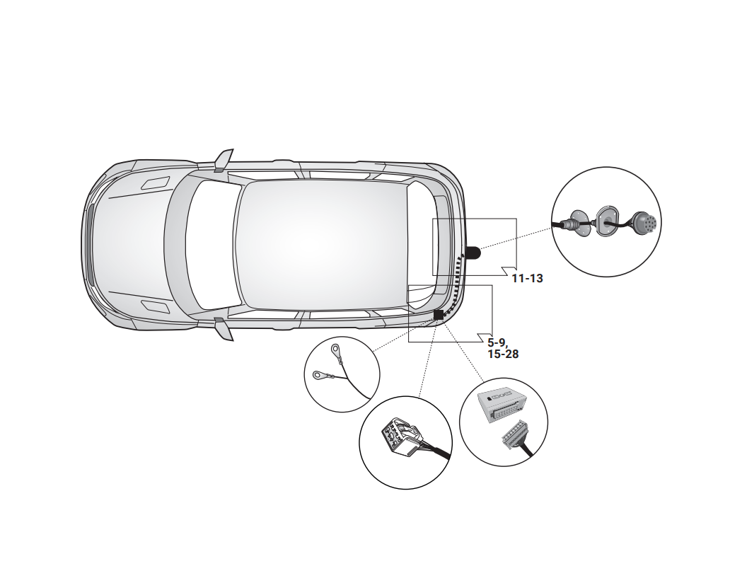 Электрика фаркопа Hak-System (13 pin) для Jaguar E-Pace 01/2021- 21500682 в 