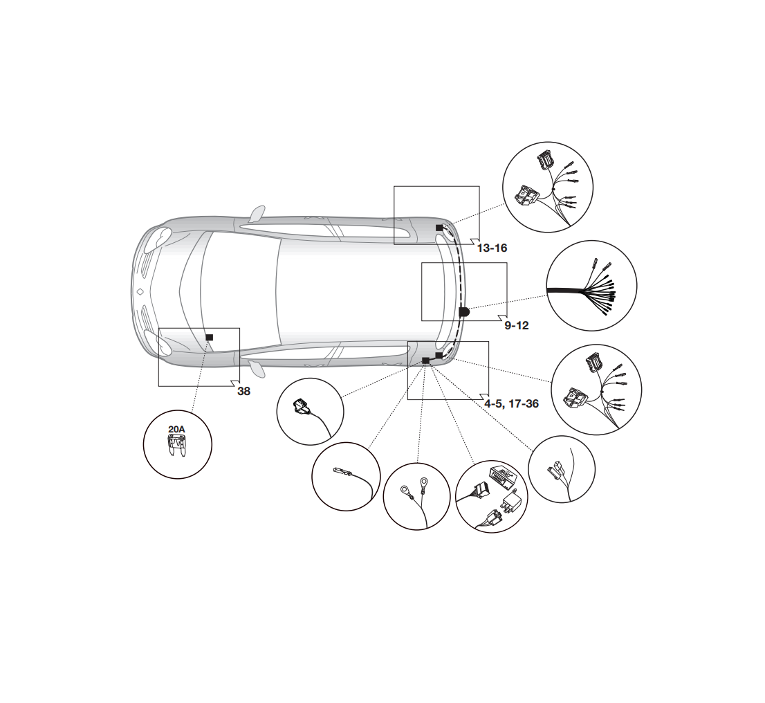 Электрика фаркопа Hak-System (13 pin) для Renault Scenic 2013-2016 21180537 в 