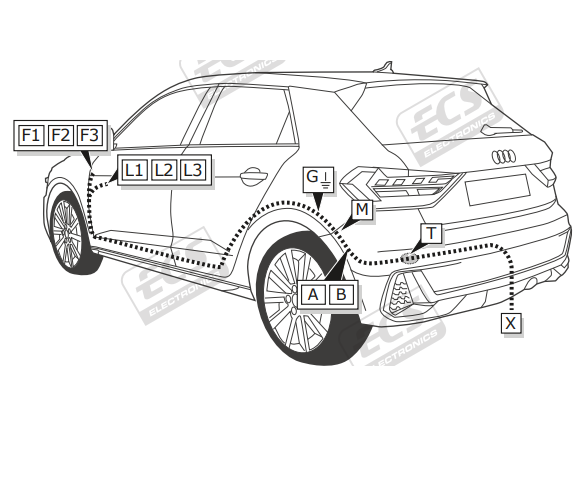 Электрика фаркопа ECS (13 pin) для Skoda Kamiq 2019- VW190H1 в 