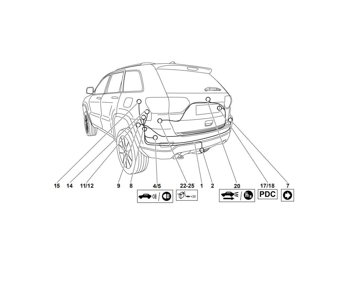 Электрика фаркопа Westfalia (13 pin) для Jeep Grand Cherokee 2013- 342190300113 в 