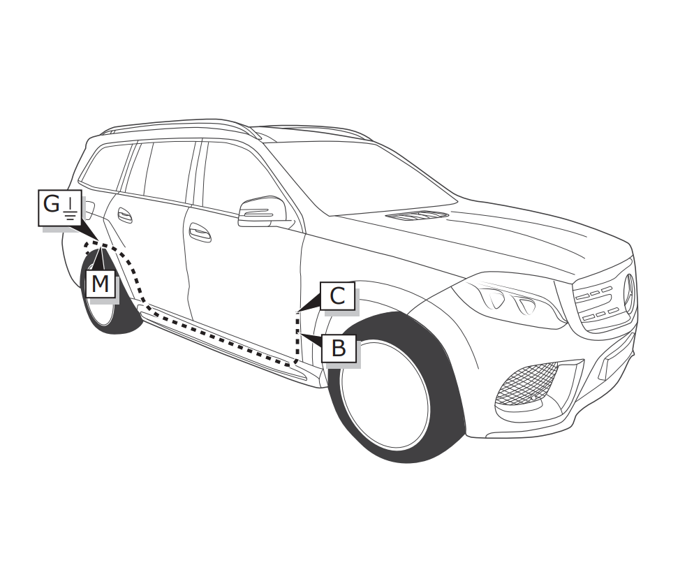 Электрика фаркопа ECS (7 pin) для Mercedes GLS-class 2016-2019 MB084B1 в 