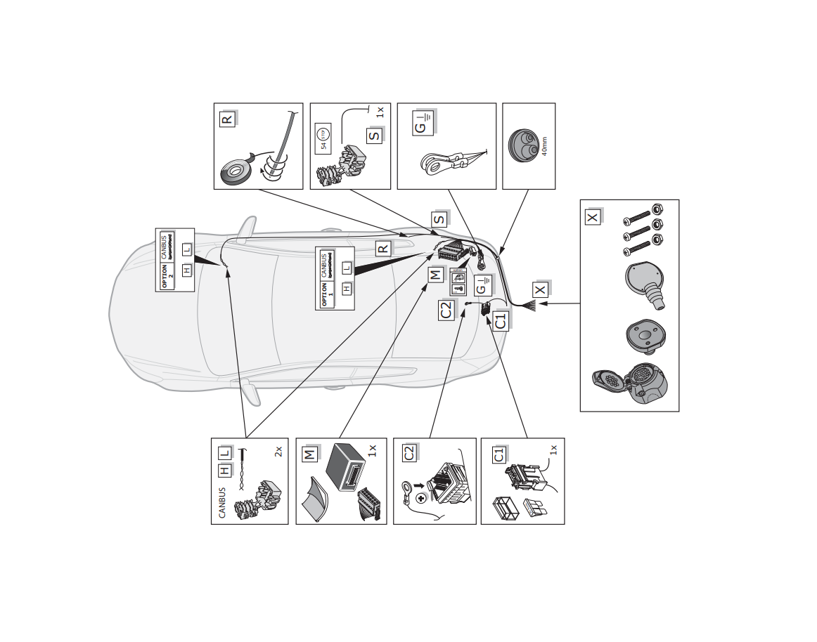 Электрика фаркопа ECS (13 pin) для BMW 1 серия 2004-2011 BW008D1 в 