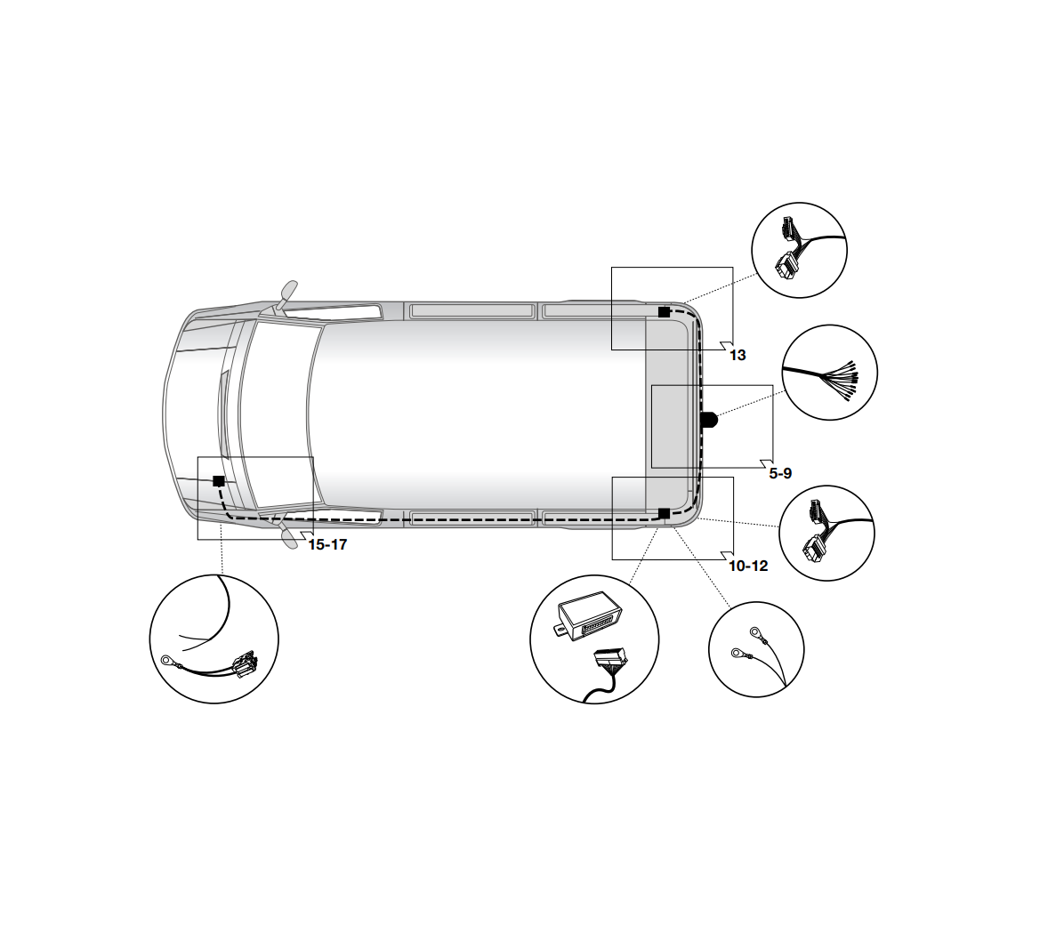 Электрика фаркопа Hak-System (13 pin) для Peugeot Boxer 2006-2011 21500512 в 