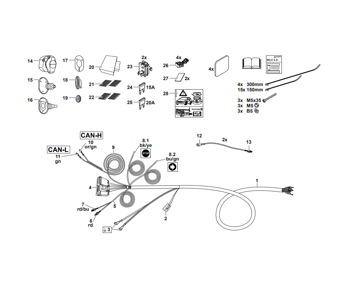 Электрика фаркопа Westfalia (13 pin) для BMW X5 (E70) 2007-2013 303481300113 в 