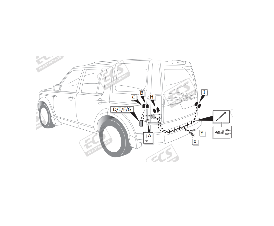 Электрика фаркопа ECS (7 pin) для Land Rover Discovery 2004-2009 LR001BH в 