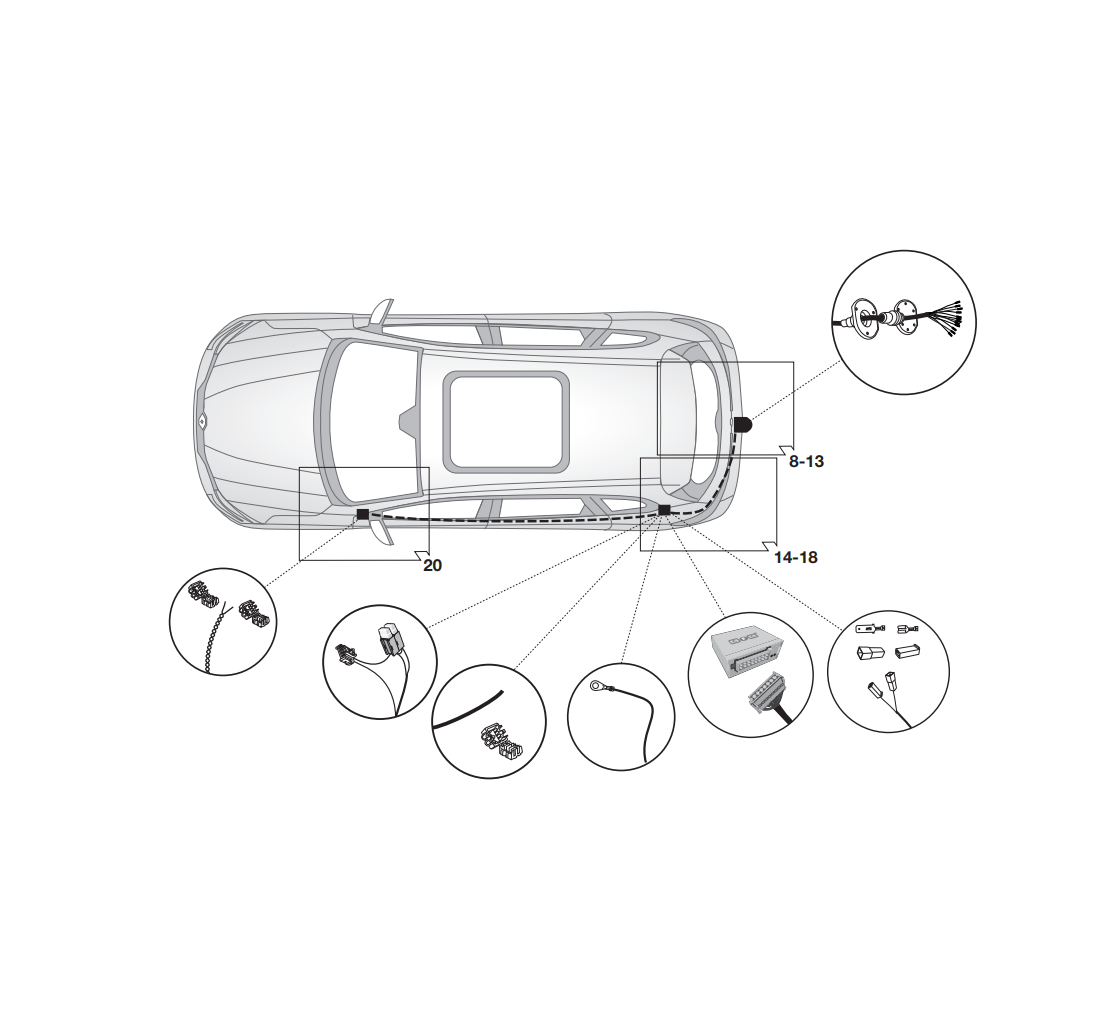 Электрика фаркопа Hak-System (13 pin) для Renault Koleos 2017- 21180545 в 