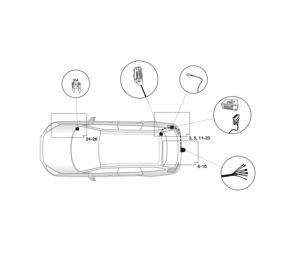 Электрика фаркопа Hak-System (7 pin) для Peugeot 508 2011-2018 12160514 в 