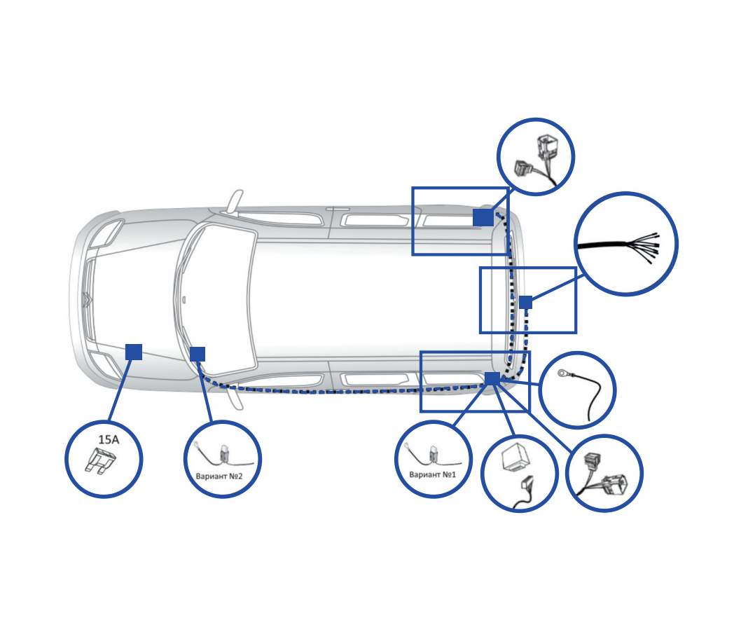 Электрика фаркопа TowRus (7 pin) для Peugeot Partner 2008-2022 EMP2B9-07 в 