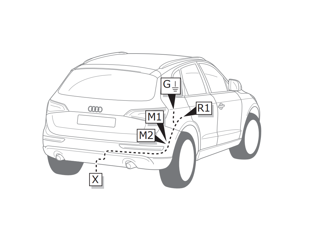 Электрика фаркопа ECS (7 pin) для Audi Q5 2008-2016, (на авто с подготовкой) AU035B1 в 