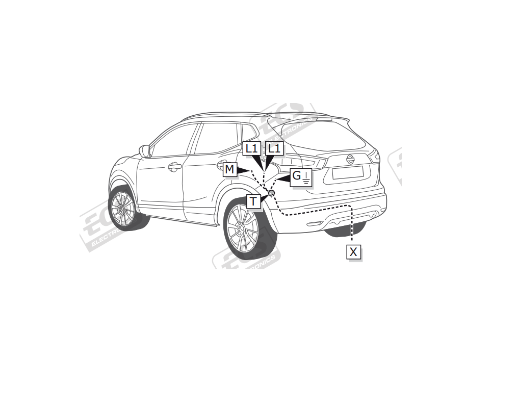 Электрика фаркопа ECS (7 pin) для Nissan Qashqai 2014-2019 NI115BH в 