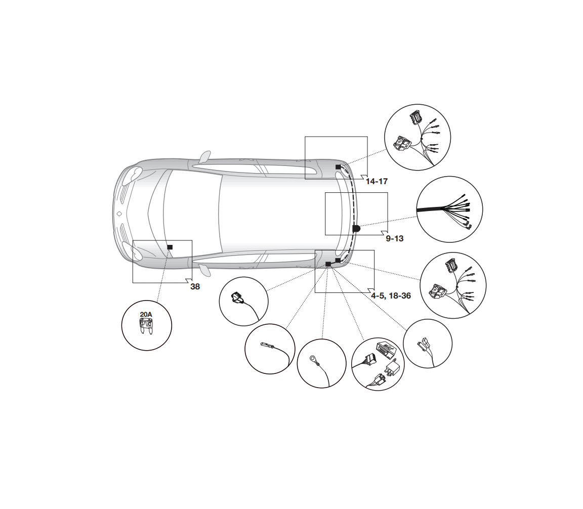 Электрика фаркопа Hak-System (7 pin) для Renault Grand Scenic 2009-2016 12180537 в 