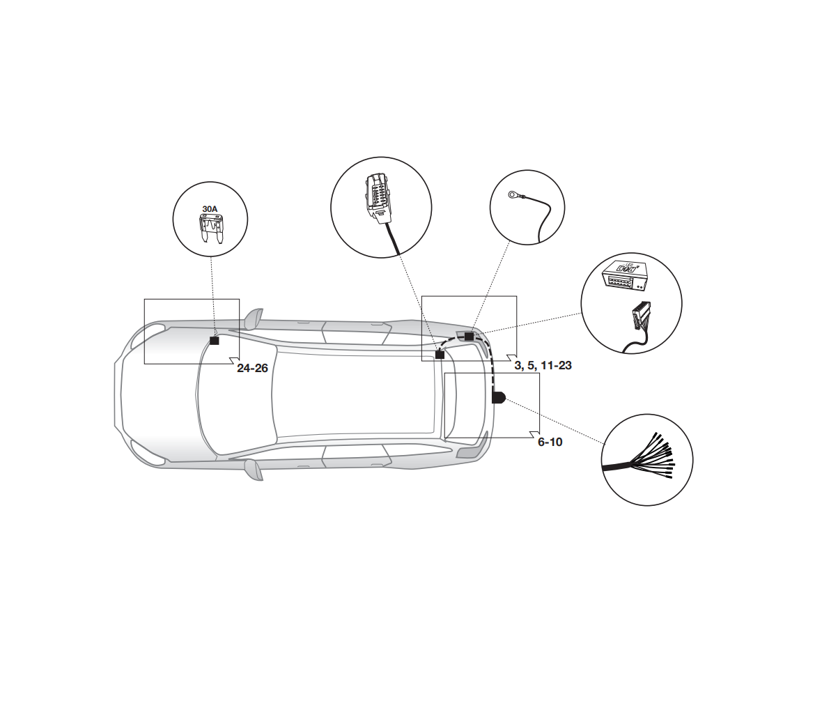 Электрика фаркопа Hak-System (13 pin) для Peugeot 508 2011-2018 21160514 в 