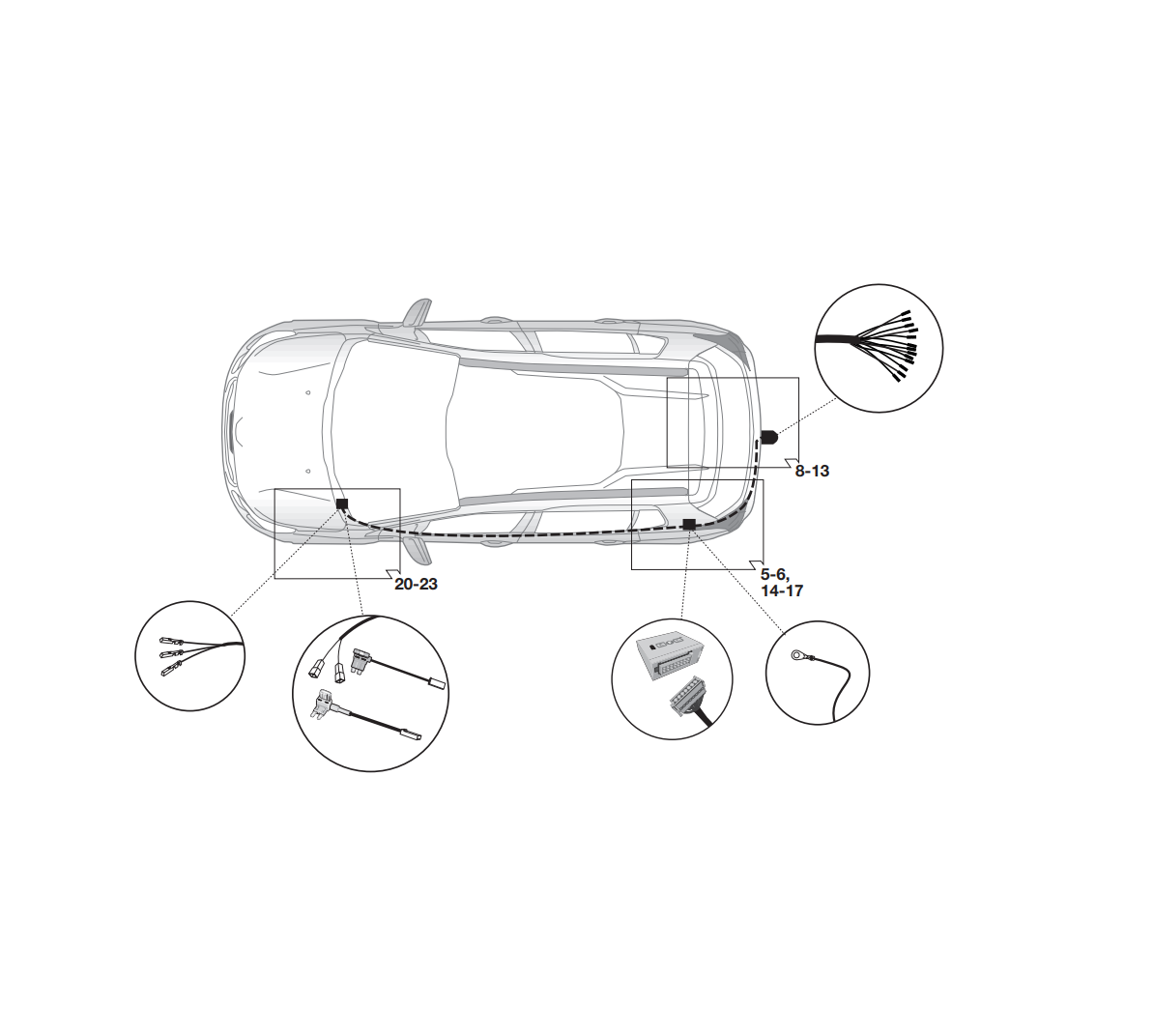 Электрика фаркопа Hak-System (13 pin) для Citroen C4 Cactus 2018- 21500637 в 